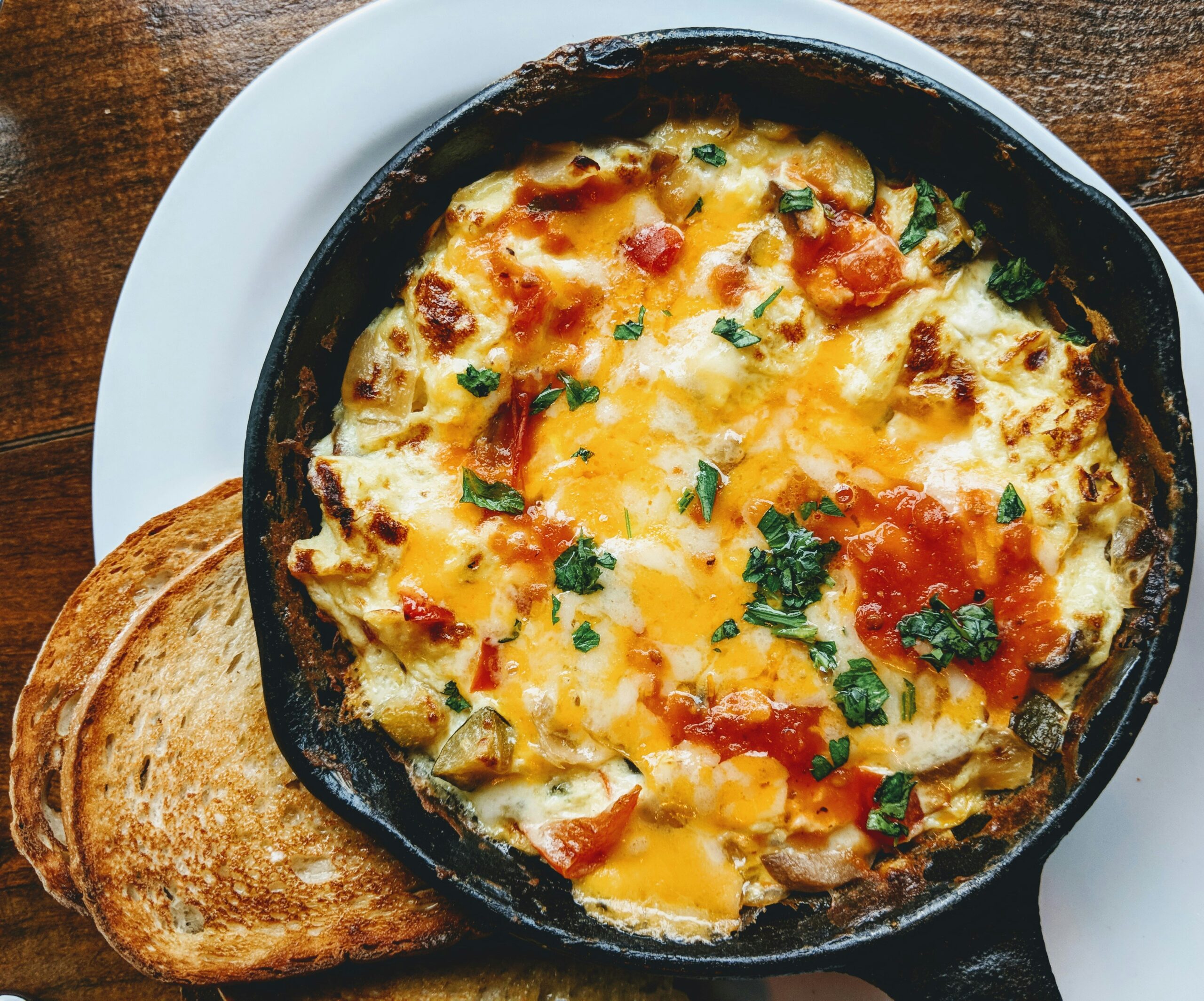 omelette on black plate